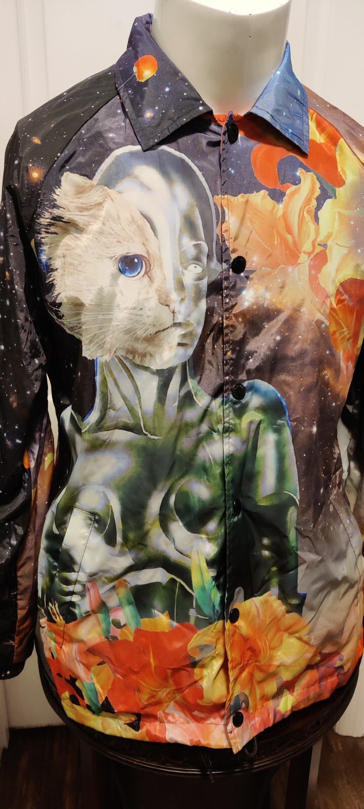 RipNDip Jacket Medium Alien Cat Outer Space Rainb… - image 2