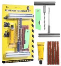 9Pcs Tire Repair Kit, w/ Plugs,Tire Puncture,Tire Repair Tools, Car Emergency