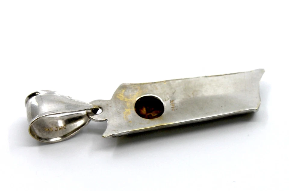 14k White Gold JMO Shaddai Mezuzah Pendant Judaical Protection Jewelry - Image 4 of 4