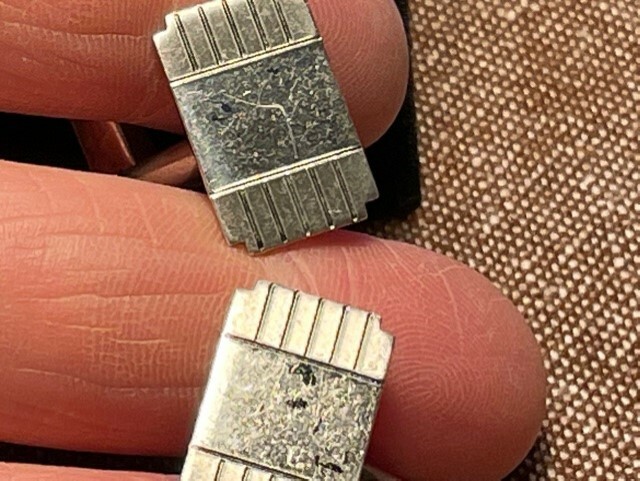 SWANK Sterling Silver Rectangular Cuff Links Engr… - image 2