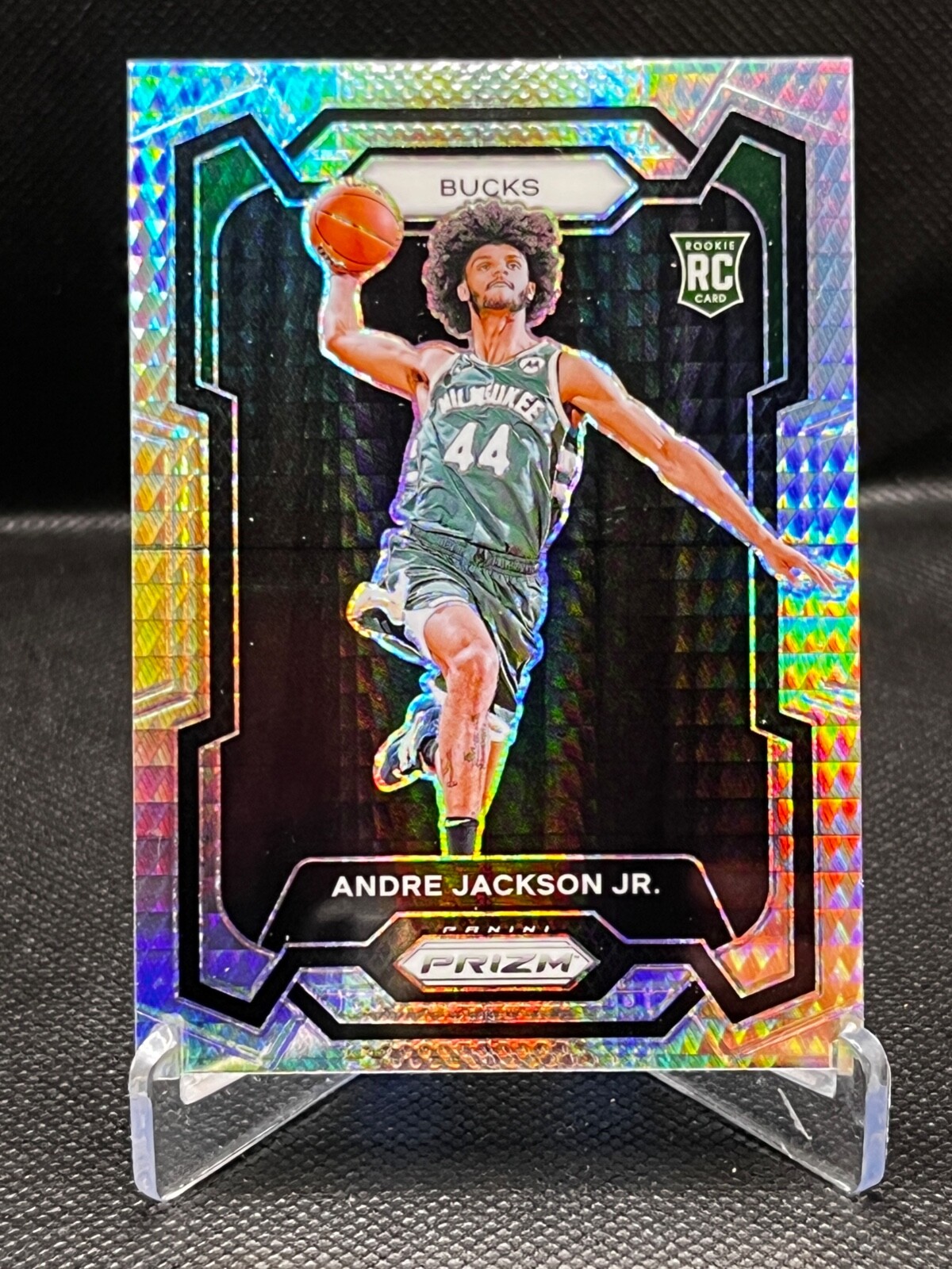 2023-24 Panini Prizm Prizms Hyper #131 Andre Jackson Jr. RC