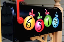 Mailbox Magnet (Partial Cover) magnetic Christmas Bulbs set of 4 Personalized