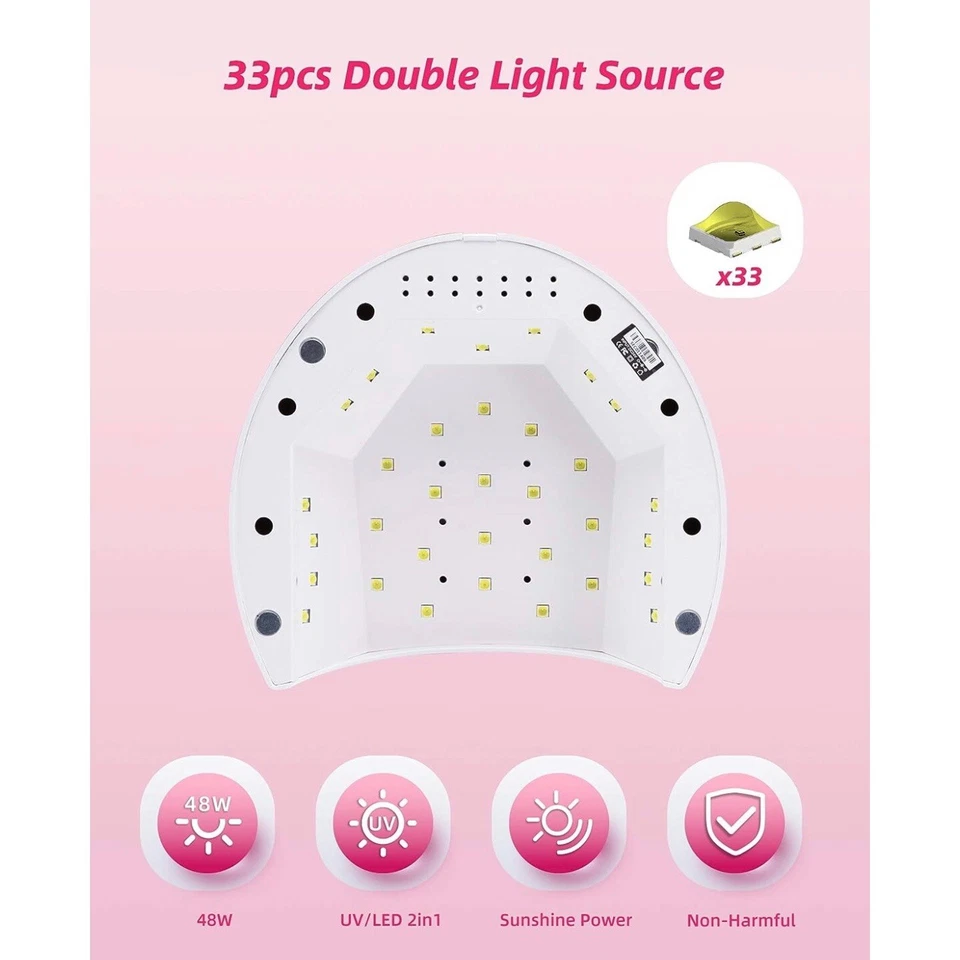 Dispositivo de uñas de gel 48 W secador de uñas UV luz LED máquina de manicura cuidado de uñas lámpara de gel Foto 2 de 3