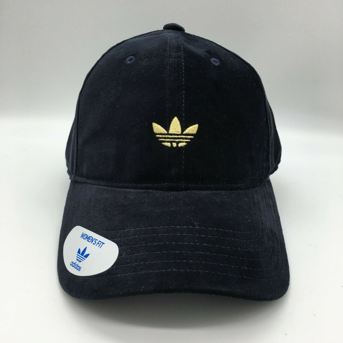 black adidas hat with gold logo