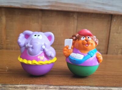  2003 Playskool Weebles by Hasbro Elephant Dog Mailman Letter Set of 2 Preowned 