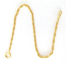 Deluxe 13" Gold-tone Pocket Watch Chain w/ Spring Ring Clasp and Swivel Hook D