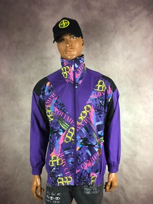 RARE 80s 90s Hummel Vintage Retro Olympics Windstopper Track Top Jacket Size M