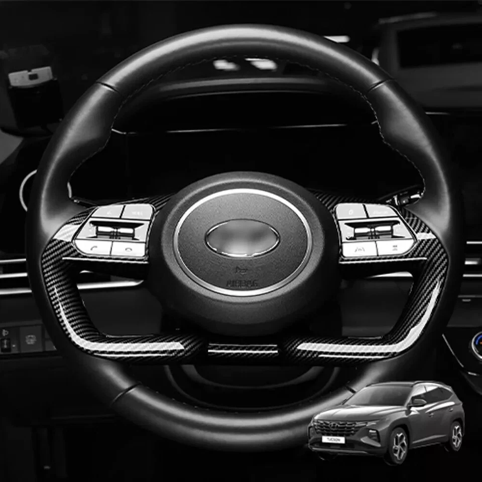 Für Hyundai Tucson NX4 Lenkradverkleidung Lenkradblende Abdeckung Carbon Faser - Bild 3 von 4