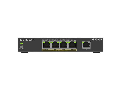 Netgear GS305P Ethernet Switch - 5 Ports - Gigabit Ethernet - 2 Layer Supported - Picture 7 of 12