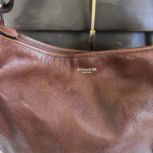 Bolso de Lona Coach Legacy Grande de Cuero Grueso Marrón Tachonado 27141 - Imagen 4 de 14
