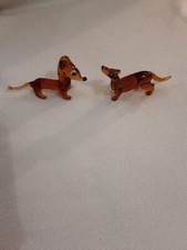 Lauschaer Glas ~ Dackel ~ 2 Stück ~ aus den 80ern ~ 6cm + 7 cm ~ selten