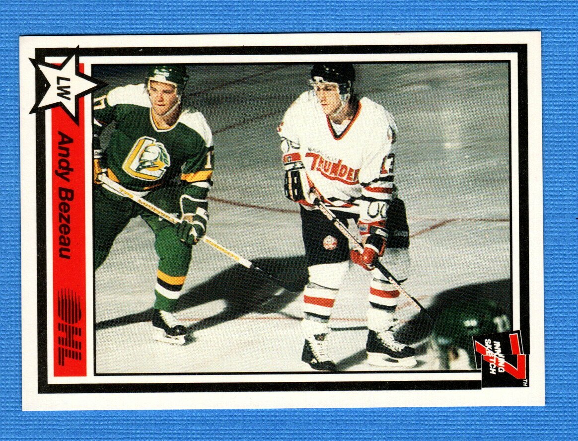 1990-91 7th Inning Sketch OHL #253 Andy Bezeau Niagara Falls Thunder | eBay