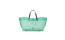 Staud Christos Gingham Large Mesh Leather Tote NWT