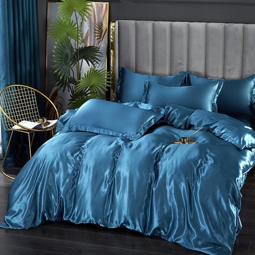 Bed Sheet and Pill Luxurious Nordic Ice Silk Bedding Set with Duvet Cover - Picture 17 of 17
