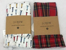 Two Men's J Crew Boxers Medium Plaid & Lighthouse