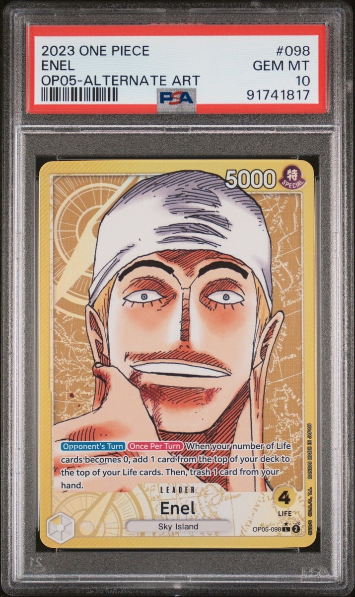 PSA 10 2023 One Piece ENEL Alternate Art #OP05-098 English PSA 10 2023 One Piece ENEL Alternate Art #OP05-098 English