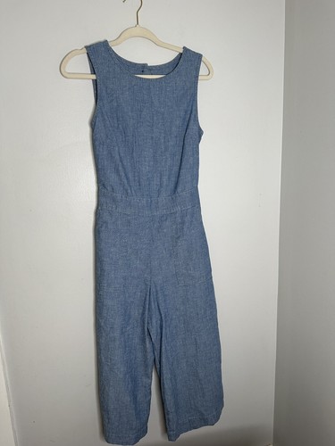 Lucky Brand Jumpsuit Womens Size 4/27Denim Sleeveless Pockets - Picture 2 of 11