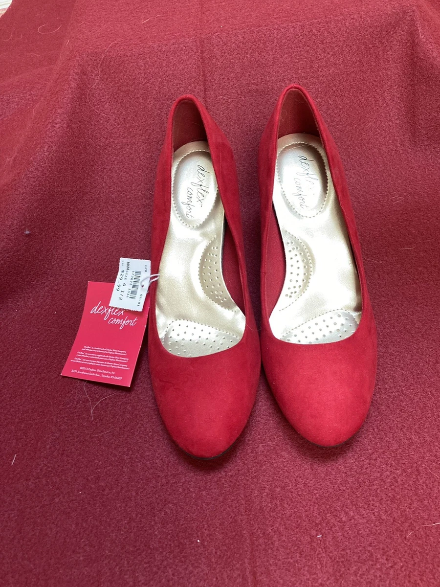 Dexflex Comfort Karma Women s Round Toe Red Pump High Heel Shoes