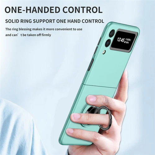 For-Samsung Galaxy Z Flip 4 3 5G Slim Matte Hard Case with Ring+Screen Protector - Picture 39 of 94