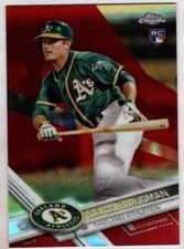 Jaycob Brugman 2017 Topps Chrome Update Red Refractor RC /25