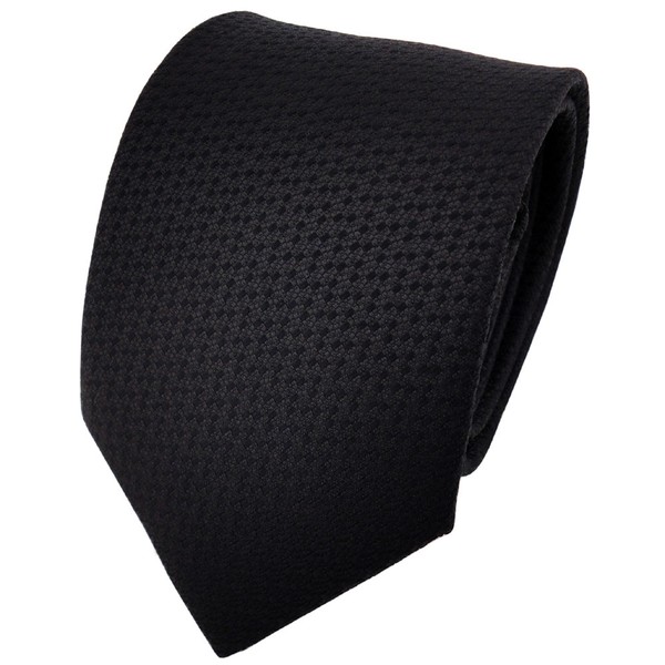 Tigertie Designer Krawatte Schwarz Uni Gepunktet - Cravate Tie Binder-image