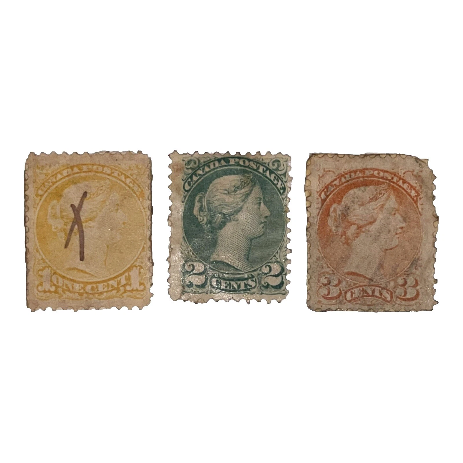 Pre-Decimal Hinge Remaining Canadian Stamps