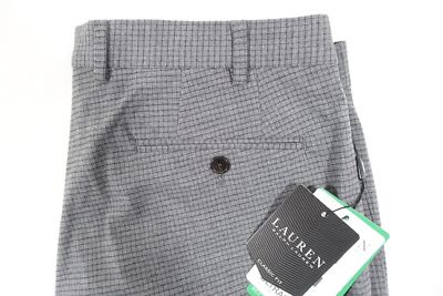 lauren ralph lauren men's classic-fit ultraflex stretch check dress pants Ralph Lauren Dress Pant Men's 36x32 Ultraflex Trouser Classic Fit Blue –  Prime Buy Direct main image 1