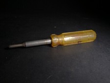 (K) VINTAGE JAMESTOWN NY 4 IN 1 SCREWDRIVER - Yellow Acetate - MADE IN USA