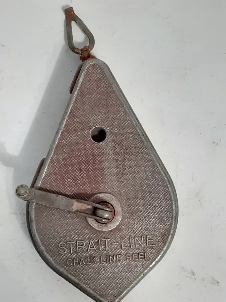 Vintage Strait-Line Chalk Line Reel Plumb Bob Irwin Co. Ohio USA