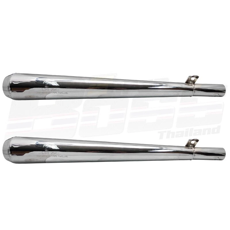 Silenciador de escape para HONDA CB77 CB72 Superhawk 305 250 R+L ***estilo PT*** Foto 3 de 4