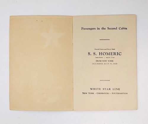 White Star Line - S.S. Homeric - Lista de pasajeros en cabina y papel de notas de segunda clase - Imagen 3 de 6