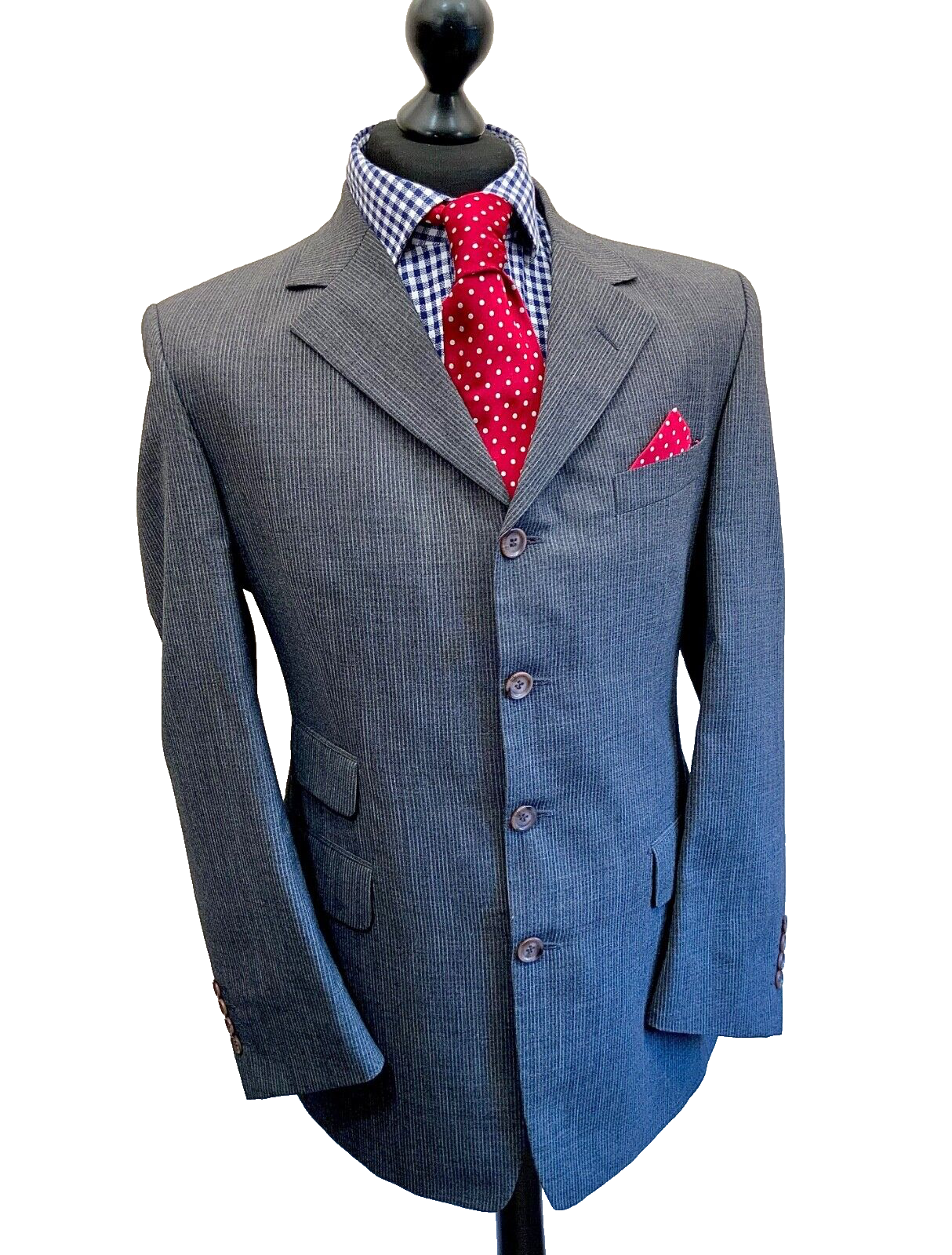 Giacca blazer YSL YVES SAINT LAURENT spilla righe EU 50R UK 42 immacolata