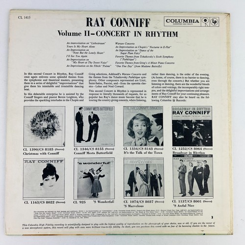 Ray Conniff Concert In Rhythm Volume II Vinyl LP Record Album MONO CL-1415 - Picture 2 of 2