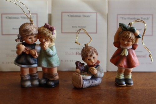 3 Goebel Studio Hummel Christmas Holiday Ornaments Set #7 Box COA 96037