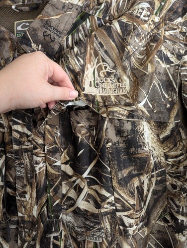 Drake Button Down Shirt Men's 2XL REALTREE Max-5 Waterfowl Hunting Camo Vented - Picture 8 of 16