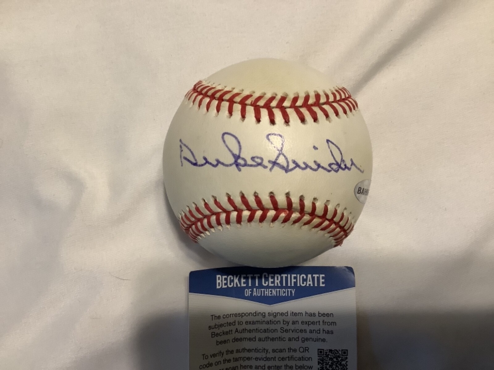 Duke Snider Autographed Signed ROMLB BROOKLYN DODGERS LOS ANGELES BASEBALL BECKETT BAS COA 