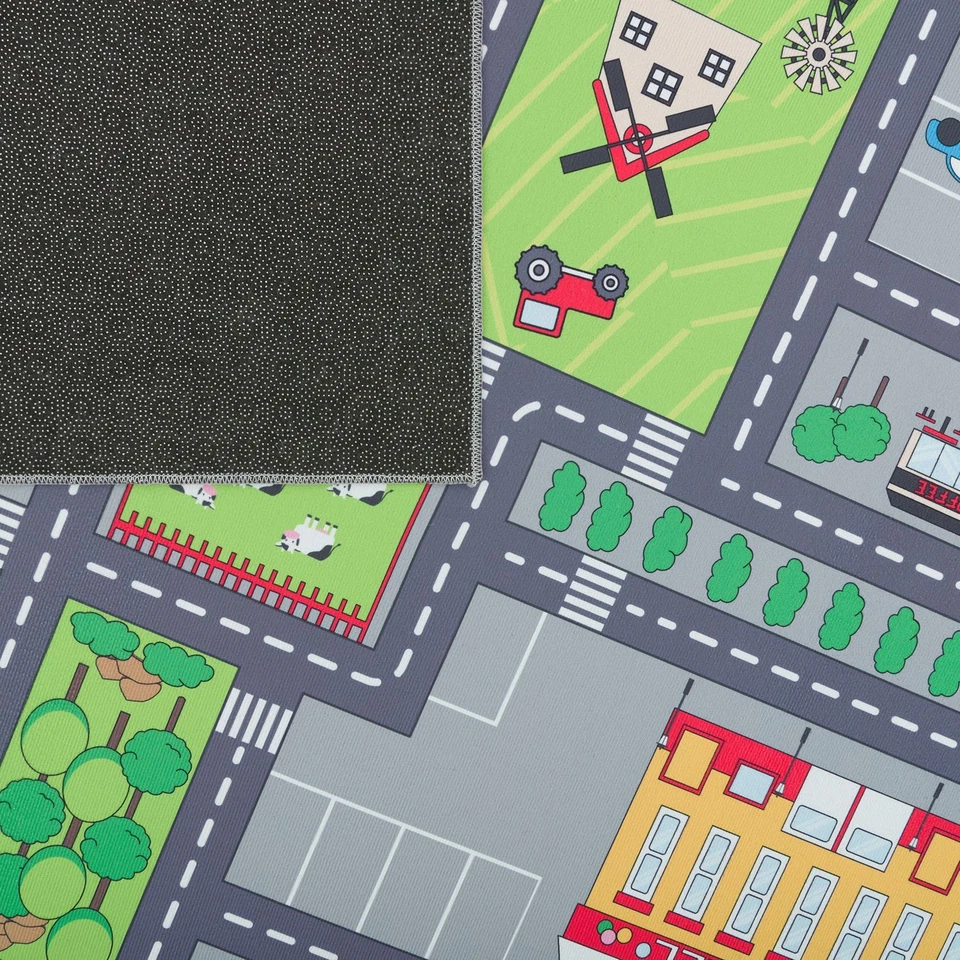 Spielteppich Kinderzimmer Teppich Kinderteppich Straßenteppich Auto Design, Grau - Bild 4 von 4