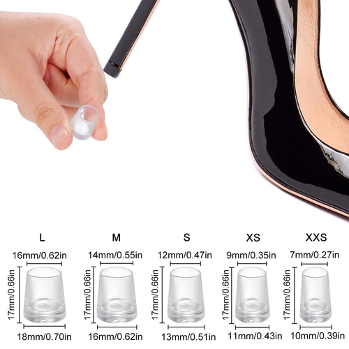 Absatzschoner High Heels,5 Paar Transparente Gummi Bodenkappen Schoner Abdeckung - Bild 2 von 6