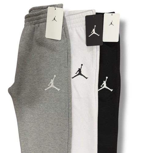 NIKE AIR JORDAN 3 Pk Fleece Pants Jogger Sweat Pants Gray Black White Kids Med - Picture 8 of 11