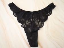 NEW Victoria's Secret VTG 90s Stretch Lace High Hip Cut Thong Panties MEDIUM