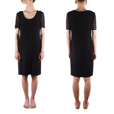 Moschino Cheap and Chic Women's Black Lace Sleeve Knee Length Dress Size IT 42