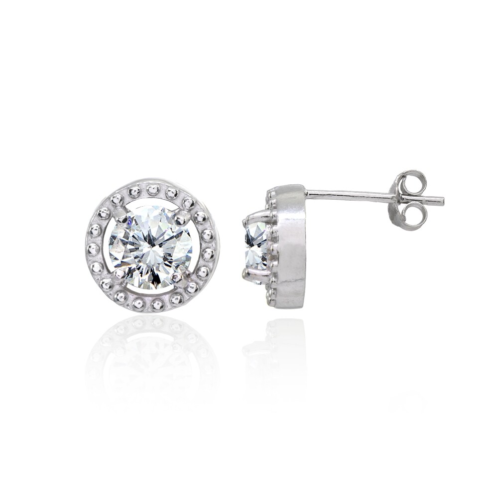 Dew Orecchini A Perno In Argento 925 Con Zirconia Cubica Multicolore, Stile Pavé Arcobaleno - Regalo In Elegante Cofanetto - 2