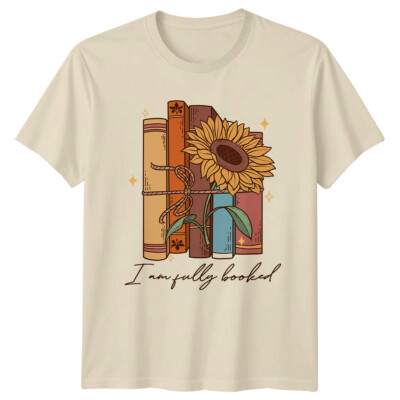 Ich bin voll gebucht Sonnenblume Bücher T-Shirt Leser Bücherwurm Geschenk