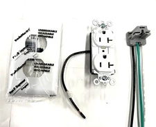 10X P&S White PT5362SCCHW Plugtail Half Controlled Duplex 20A W/Harness PTRA6STR