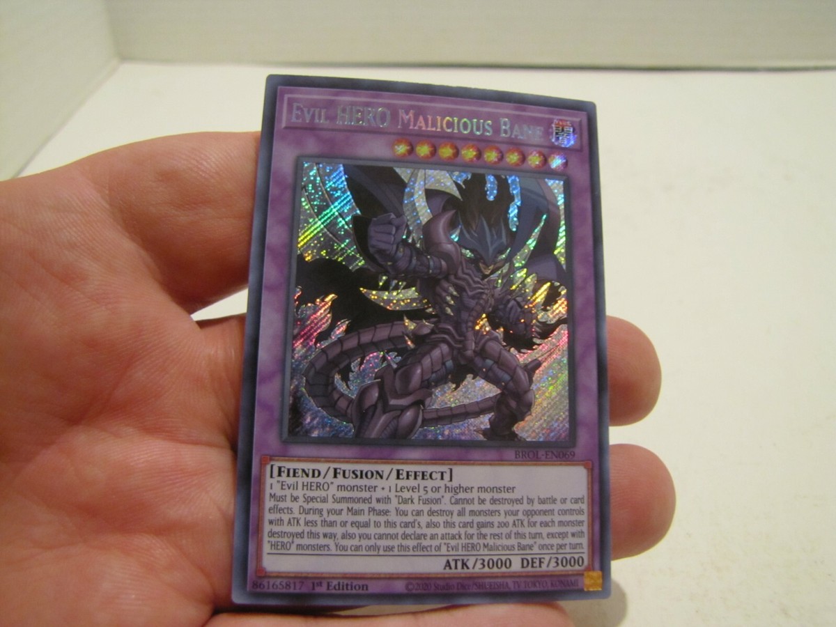 YU-GI-OH CARD TCG EVIL HERO MALICIOUS BANE HOLO FOIL BROL-EN069 NRMT INVEST  NOW