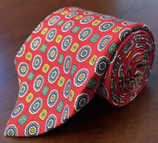 Land  s End Mens Tie 100 Silk W58  L4  Hand Mand Red