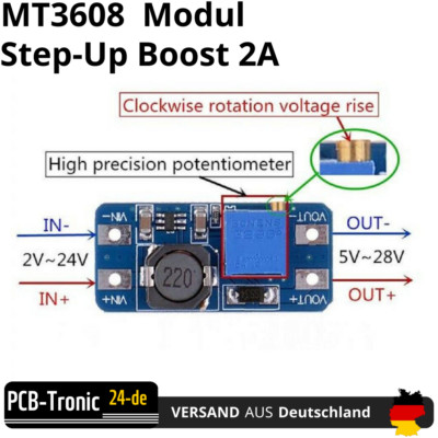 MT3608 2A Step-Up Boost Modul DC-DC Converter Spannungswandler Arduino Raspberry