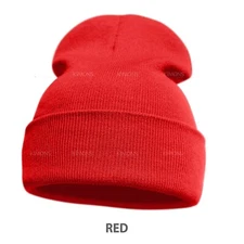 Beanie Hat Cap Plain Knit Skull Cuffed Winter Warm Slouchy Men Women Classic CF