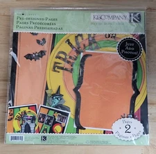 K&Company TIM COFFEY HALLOWEEN Pre-Designed Scrapbook Pages 2 Per Pack 12"x12"