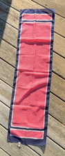 SILKEN POLYESTER Scarf Made In Italy Blue Red White POLKA DOT RECTANGLE 43 x 12"